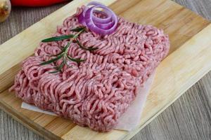 Raw minced pork meat photo