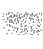 vallende zilveren munten van bovenaf geïsoleerd op transparante achtergrond. 3d illustratie png