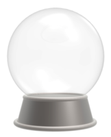 globo de neve bola de cristal vazio isolado no fundo branco. ilustração 3D.
