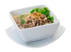 Thai soup with minced meat photo