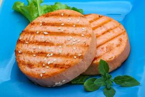 Salmon burger cutlet photo