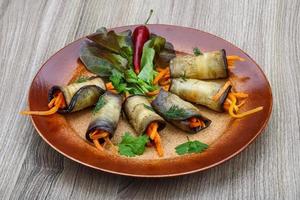 Eggplant rolls with carrot photo