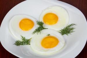 Fried three eggs photo