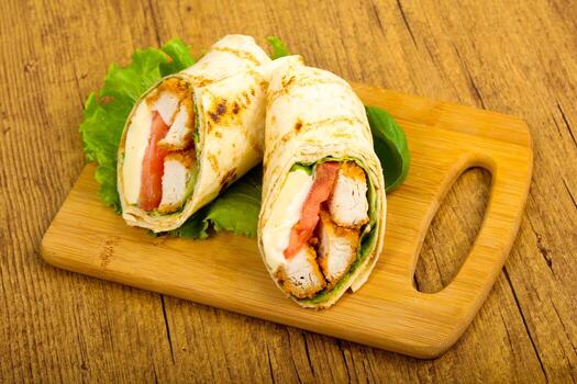 rollo de pan de pollo foto