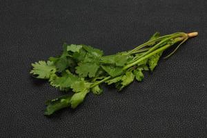 Fresh ripe  Green cilantro leaves photo