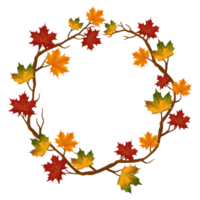 cornice foglia acquerello, clipart foglie d'autunno png