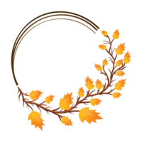 Watercolor Leaf Frame, Autumn Leaves clipart png