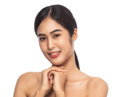 Beautiful Young Asian woman with clean fresh skin. Beauty concept. Png file