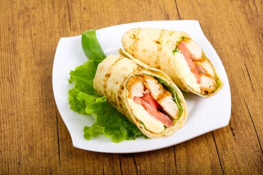 rollo de pan de pollo foto