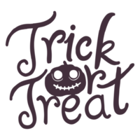 trick or treat text akvarell clipart, handmålad png