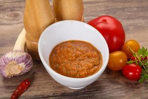 Famous Spanish gazpacho tomato soup photo