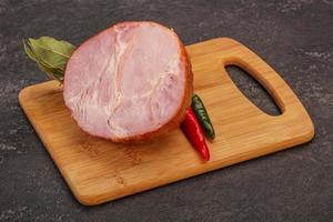 Ham cut in the board photo