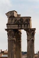 Building ruins and ancient columns  in Rome, Italy photo