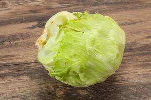 Fresh ripe green Iceberg salad photo