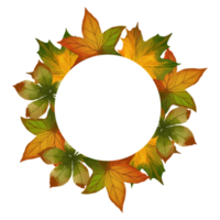 Watercolor Leaf Frame, Autumn Leaves clipart png