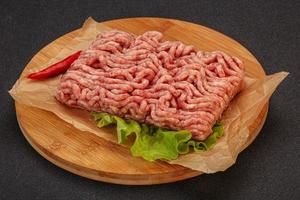 Raw Minced pork meat for cooking photo