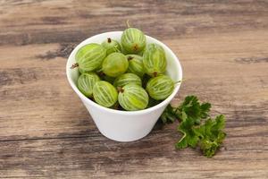 Fresh ripe green sweet gooseberry photo