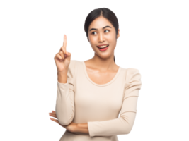 Asian woman thinking an idea, Png file