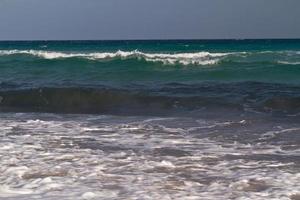 Sea waves on the Mediterranean sea photo