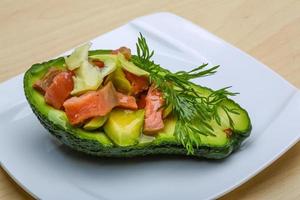 Salmon and avocado salad photo