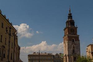 Town hall tower on main square of Krakow photo