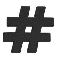 Hashtag icon isolated on transparent background. 3D Illustration. png