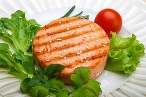 Salmon burger cutlet photo