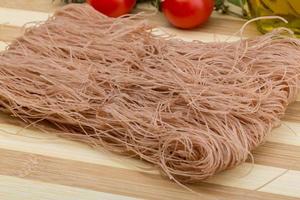 Brown rice noodles photo