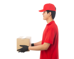 Asian delivery man, Png file