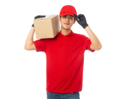 Asian delivery man, Png file