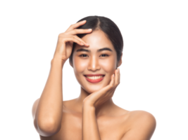 Beautiful Young Asian woman with clean fresh skin. Beauty concept. Png file