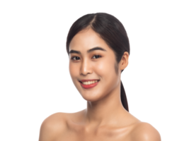 Beautiful Young Asian woman with clean fresh skin. Beauty concept. Png file