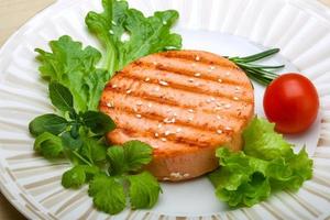 Salmon burger cutlet photo