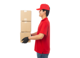 Asian delivery man, Png file