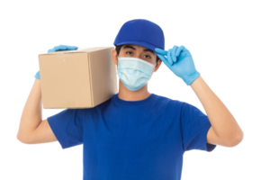 Asian delivery man, Png file