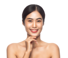 hermosa joven asiática con piel limpia y fresca. concepto de belleza. archivo png
