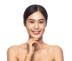 schöne junge asiatische frau mit sauberer frischer haut. Beauty-Konzept. png-Datei png