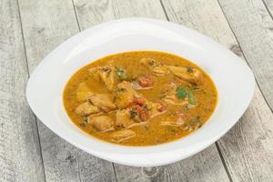 Traditional thai curry chicken soup photo