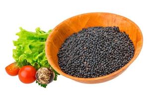 Black raw lentils photo