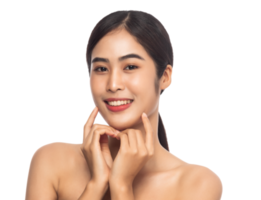 Beautiful Young Asian woman with clean fresh skin. Beauty concept. Png file