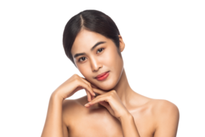 Beautiful Young Asian woman with clean fresh skin. Beauty concept. Png file