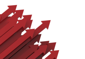 Red arrow. Growing business background concept.3D rendering. png