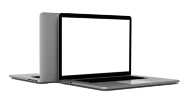 moderner Laptop isoliert auf weißem Hintergrund. 3D-Darstellung. png