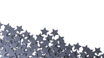 motif d'étoiles argentées isolé sur fond blanc. rendu 3d. png
