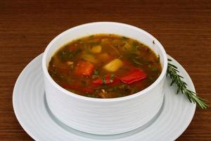 Caucasian soup - chanakhi photo