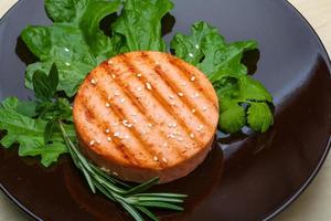 Salmon burger cutlet photo