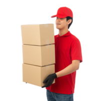 Asian delivery man, Png file