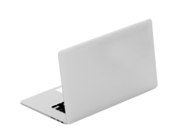 moderner Laptop isoliert auf weißem Hintergrund mit Beschneidungspfad. 3D-Darstellung. png