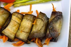 Eggplant rolls with carrot photo