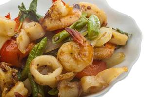 Seafood with vegetables photo